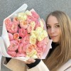 Пастельный микс пионовидных роз
