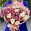 Пионовидные розы Вайлд Моментс  с эустомой