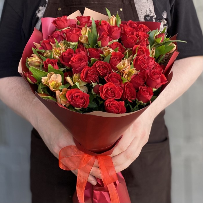 Букет Пламенное сердце