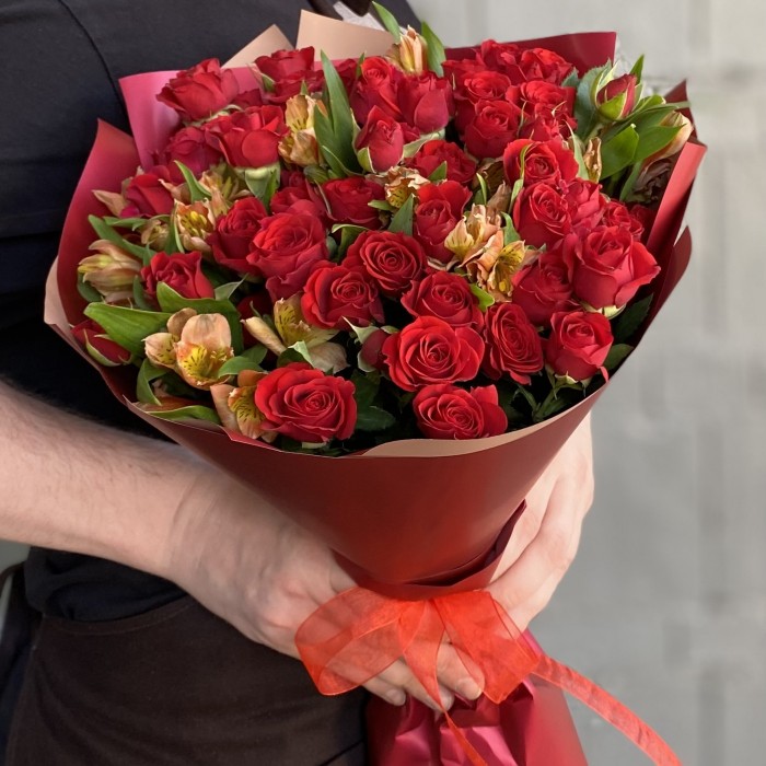 Букет Пламенное сердце