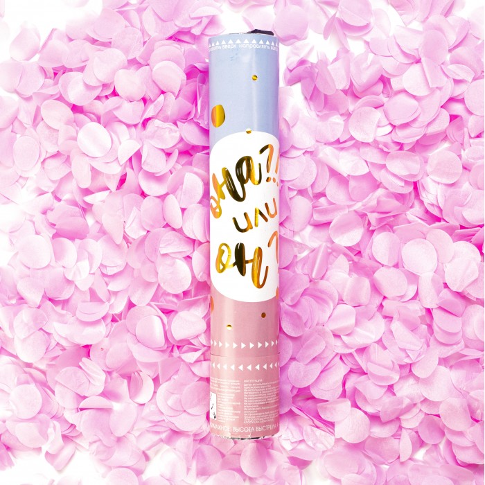 Пневмохлопушка Гендер Пати, Круги тишью розовый