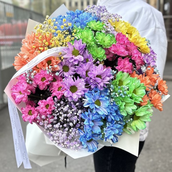 Радужный букет на день рождения