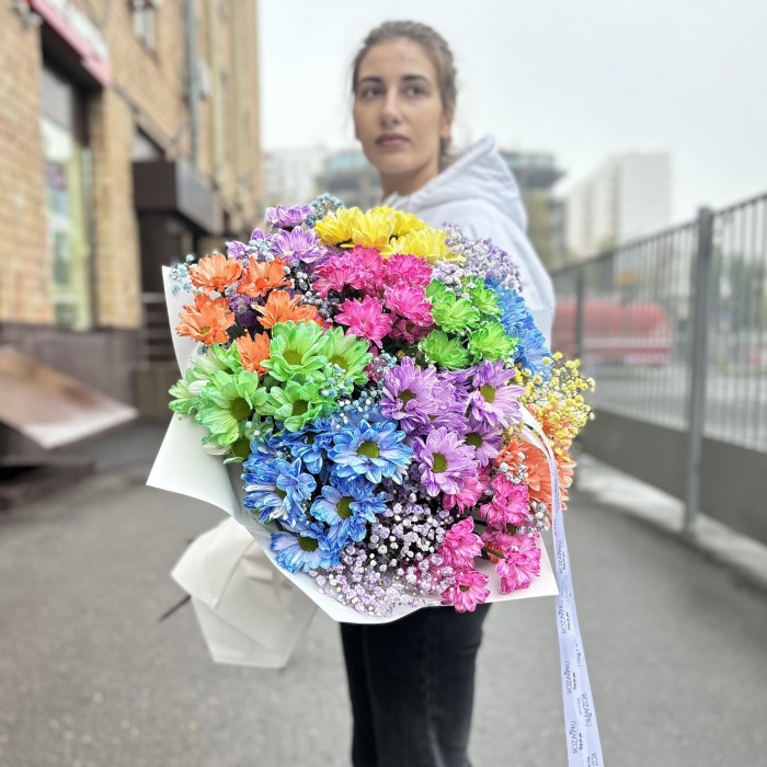 Радужный букет на день рождения