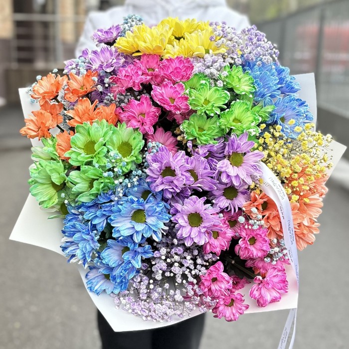 Радужный букет на день рождения