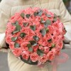 9 кустовых пионовидных роз Фемке в коробке