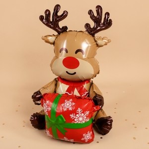 Шар 3D Фигура Олень с подарком