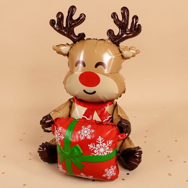 Шар 3D Фигура Олень с подарком