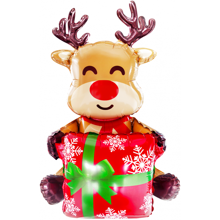 Шар 3D Фигура Олень с подарком