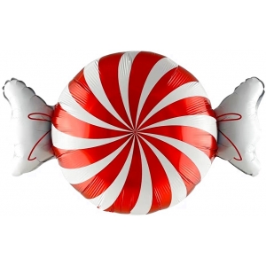 Шар Фигура Конфета Красный с Белым