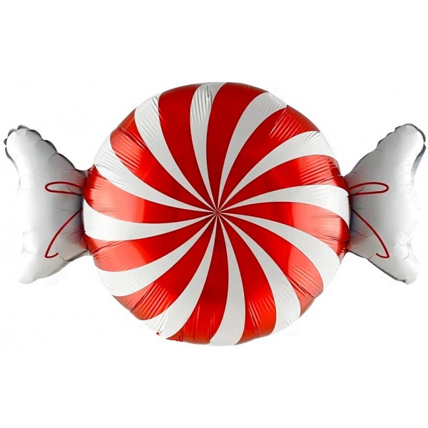 Шар Фигура Конфета Красный с Белым