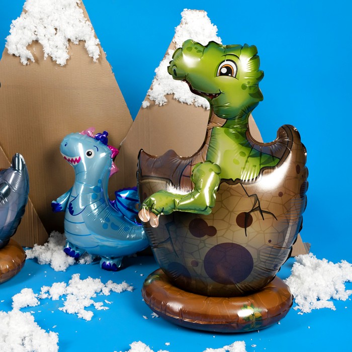 Шар Фигура на подставке Динозаврик в яйце Зеленый