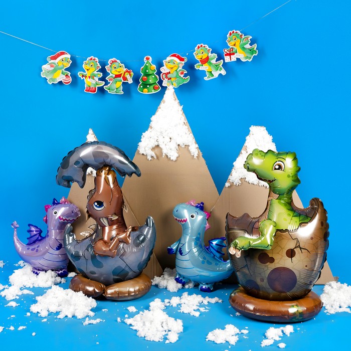 Шар Фигура на подставке Динозаврик в яйце Зеленый