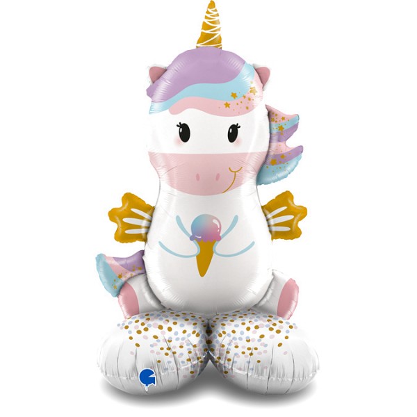Шар Фигура на подставке, Единорог с мороженым