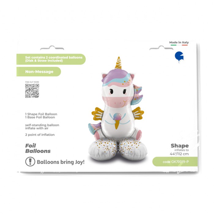 Шар Фигура на подставке, Единорог с мороженым