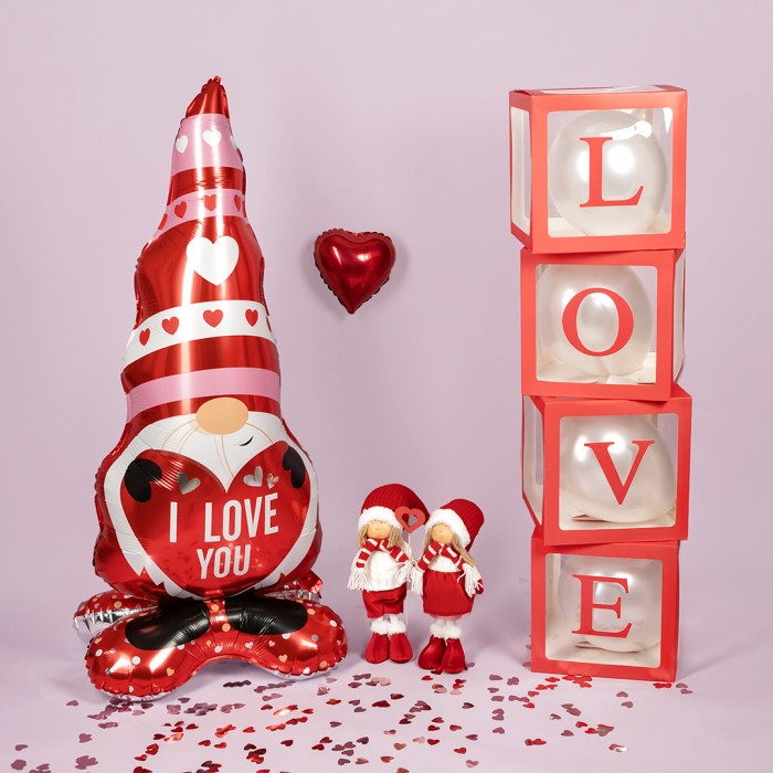 Шар Фигура на подставке Гном с сердечком