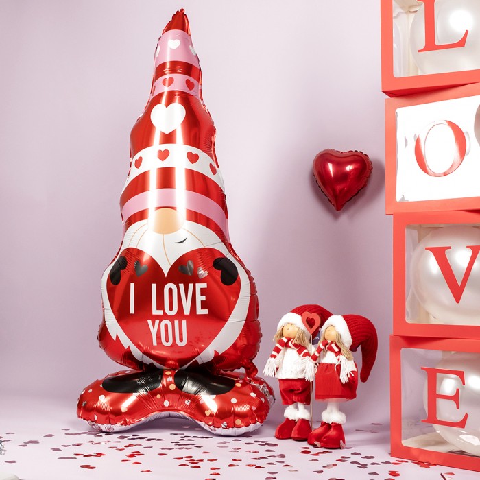 Шар Фигура на подставке Гном с сердечком