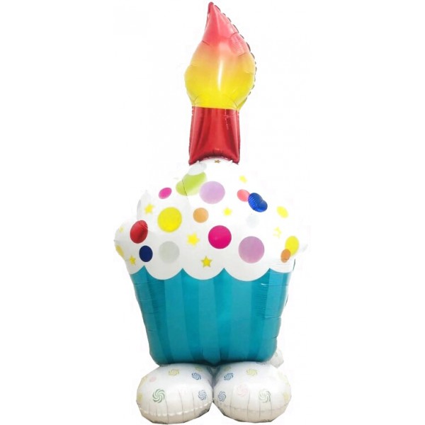 Шар Фигура на подставке Кекс со свечкой