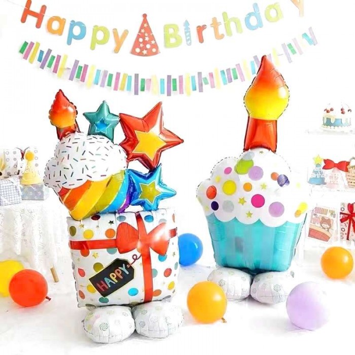 Шар Фигура на подставке Кекс со свечкой