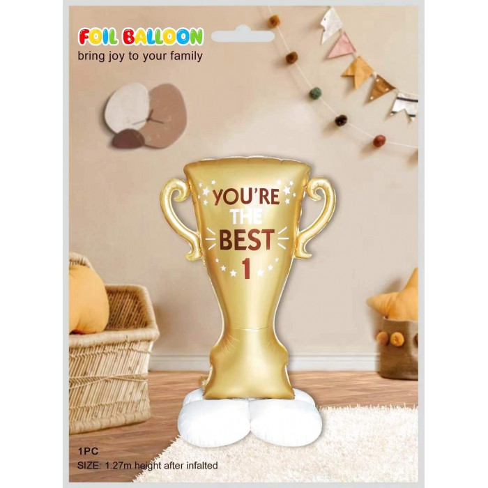 Шар Фигура на подставке Кубок Ты Лучший Золото