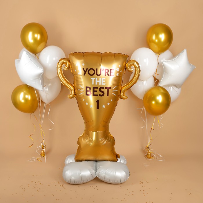 Шар Фигура на подставке Кубок Ты Лучший Золото