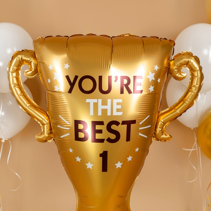 Шар Фигура на подставке Кубок Ты Лучший Золото