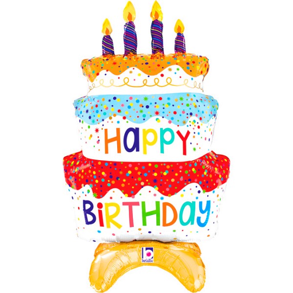 Шар Фигура на подставке - Торт на День Рождения