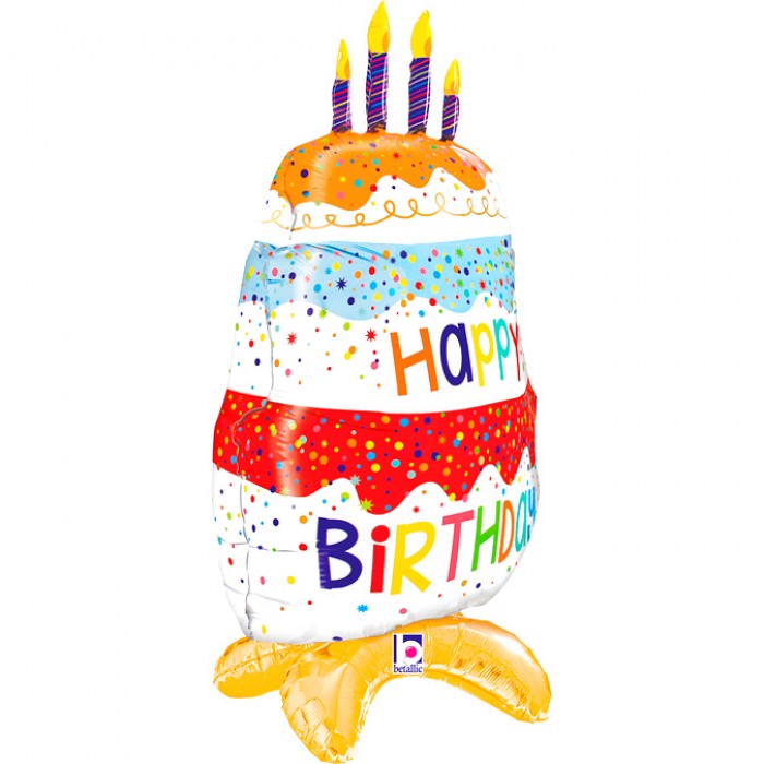 Шар Фигура на подставке - Торт на День Рождения