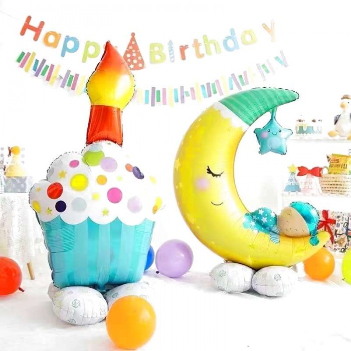 Шар Фигура на подставке полумесяц и малыш