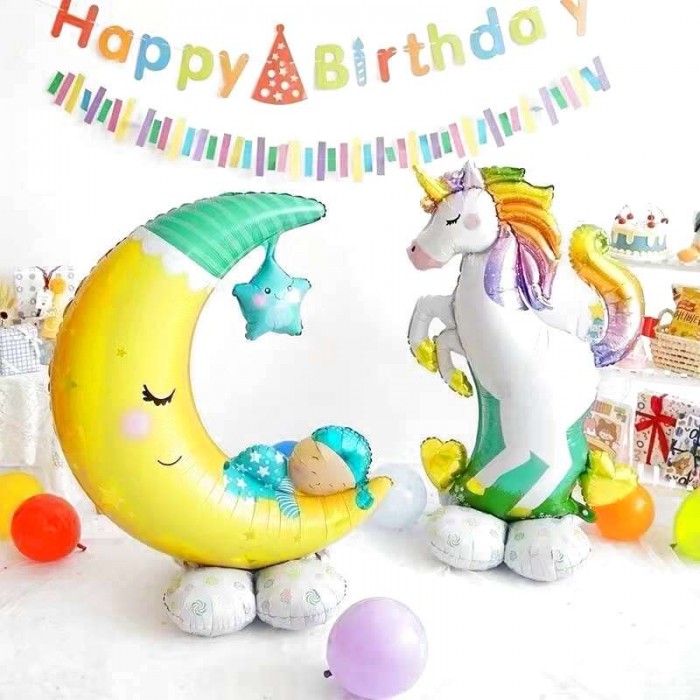 Шар Фигура на подставке полумесяц и малыш