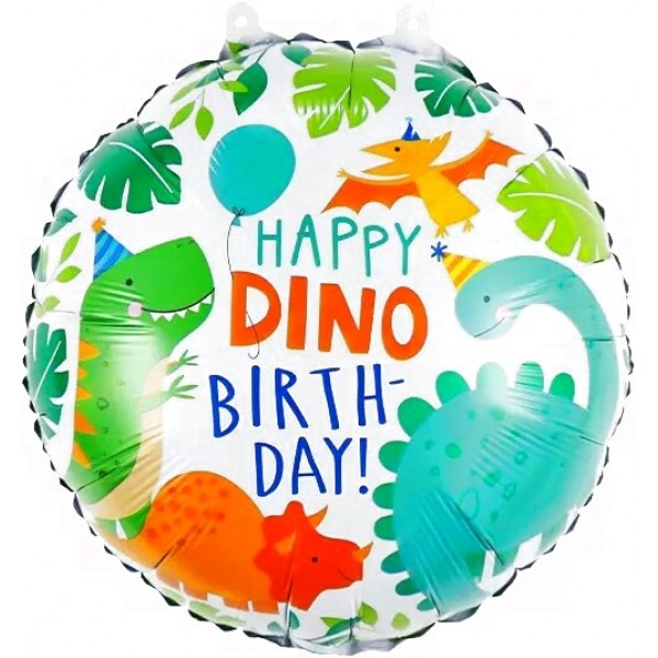 Шар круглый, С Днем Рождения динозаврики
