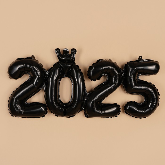 Шар Мини-цифра 2025 цвет Черный