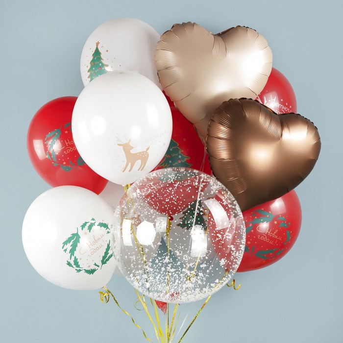 Шар С Новым Годом! Белый и Красный