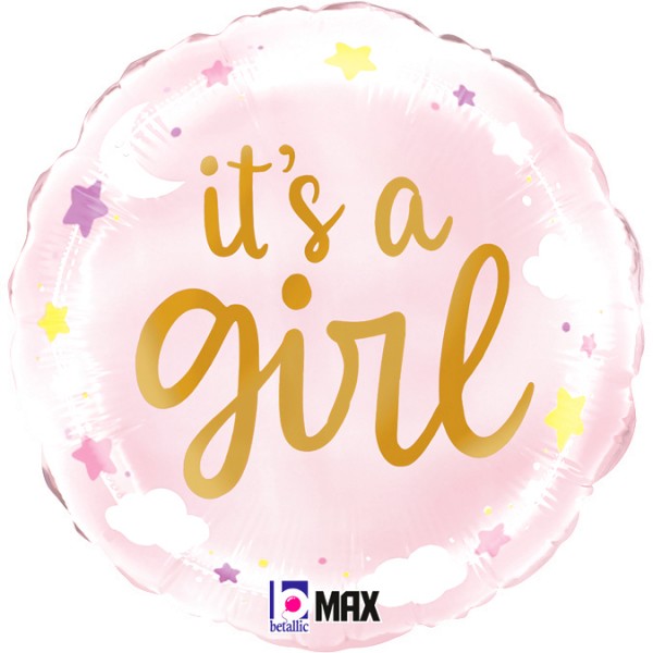 Шар круглый "Это Девочка"