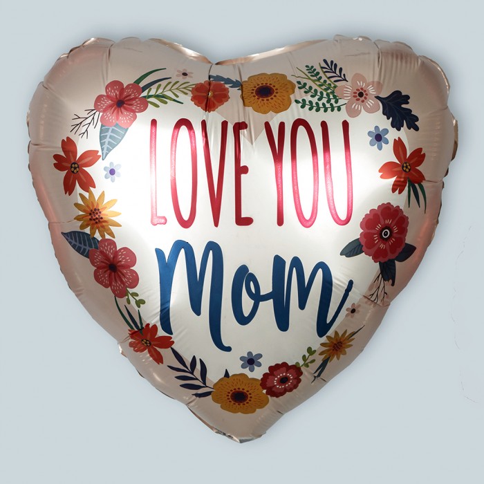 Шар сердце Love you Mom