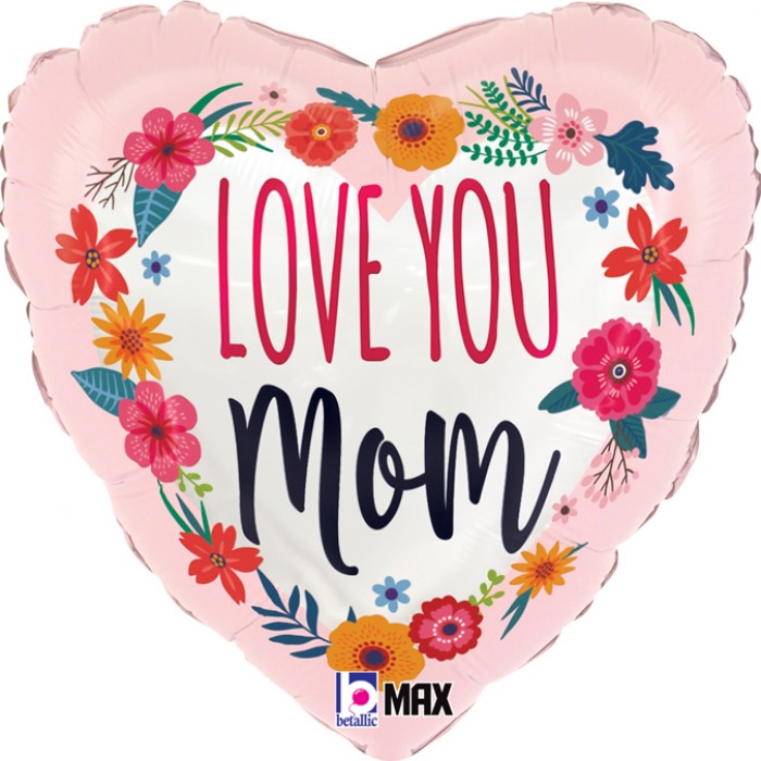 Шар сердце Love you Mom