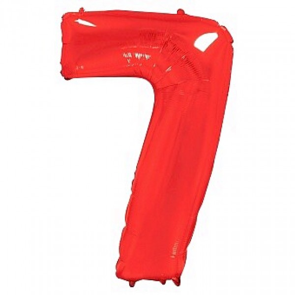 Шар фольгированный красный цифра 7