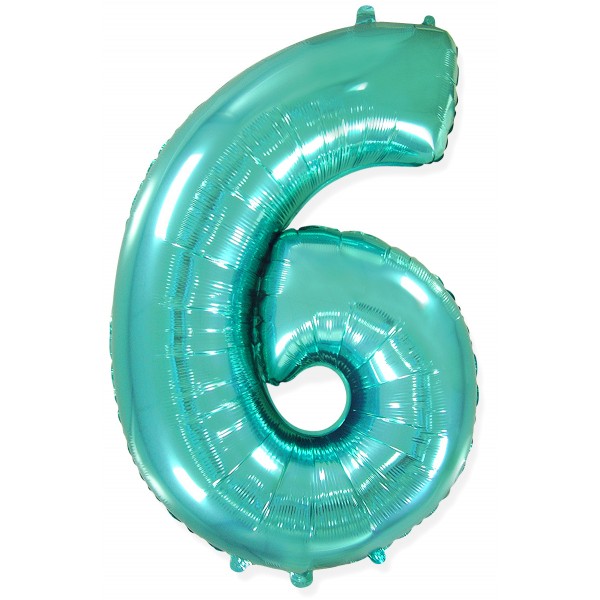 Шар фольгированный тиффани цифра 6