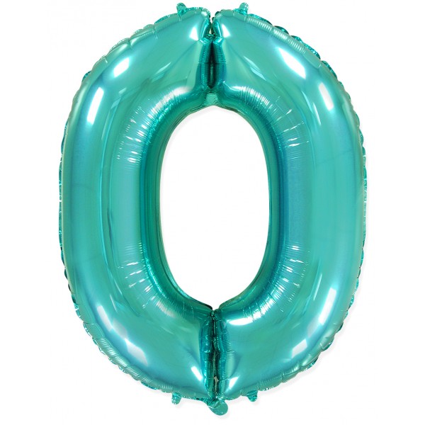 Шар фольгированный тиффани цифра 0