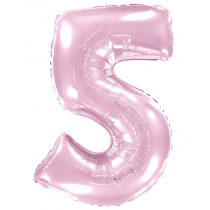Шар фольгированный розовый макарунс цифра 5
