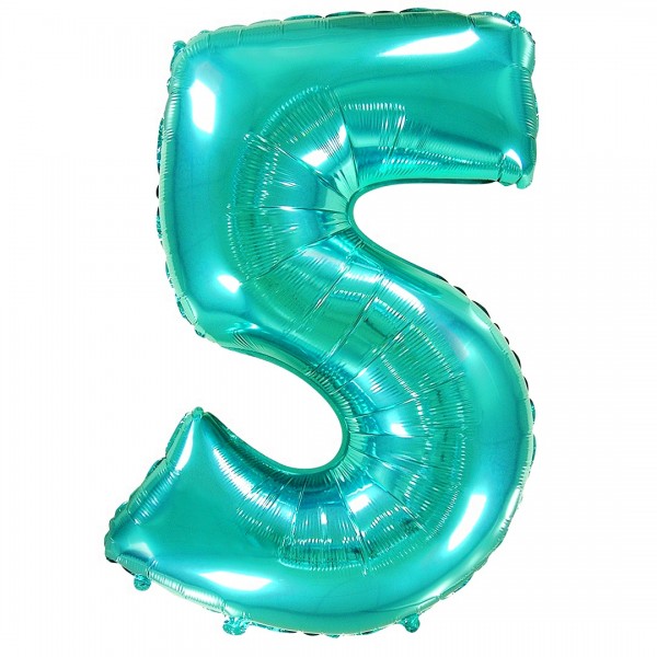 Шар фольгированный тиффани цифра 5