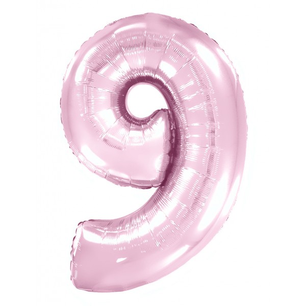 Шар фольгированный розовый макарунс цифра 9