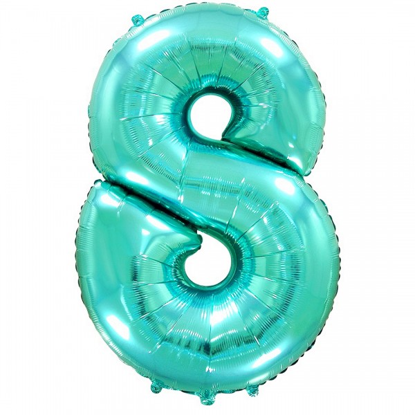 Шар фольгированный тиффани цифра 8