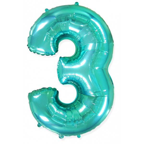 Шар фольгированный тиффани цифра 3