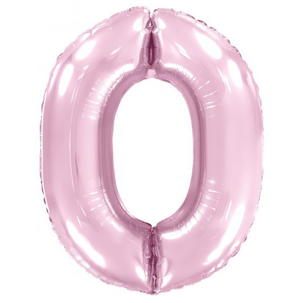 Шар фольгированный розовый макарунс цифра 0