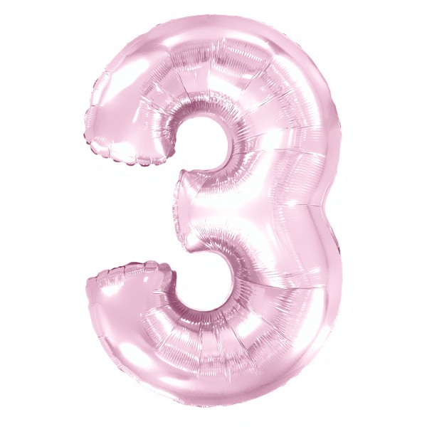 Шар фольгированный розовый макарунс цифра 3