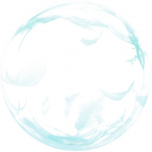 Шар круг Deco Bubble, Бирюзовые перья