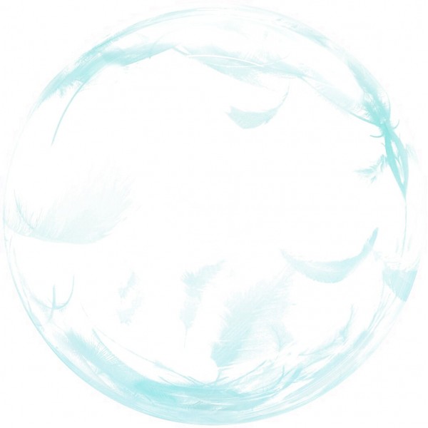 Шар круг Deco Bubble, Бирюзовые перья