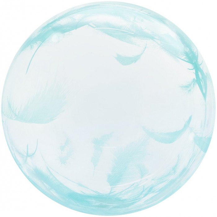 Шар круг Deco Bubble, Бирюзовые перья