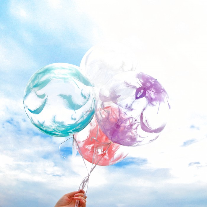Шар круг Deco Bubble, Бирюзовые перья