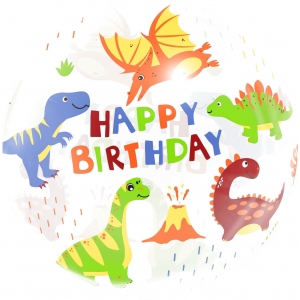 Шар круг Deco Bubble,  Динозаврики Прозрачный